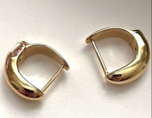 14K gold over Sterling Silver earrings matches necklace with buckle pendant