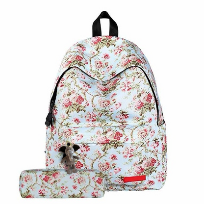 Floral Kids Backpack and Pencil Case Set