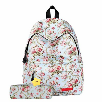 Floral Kids Backpack and Pencil Case Set