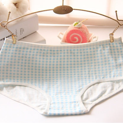 Colorful Gingham Patterned Underwear Set