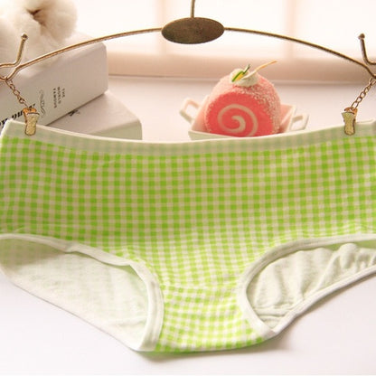 Colorful Gingham Patterned Underwear Set